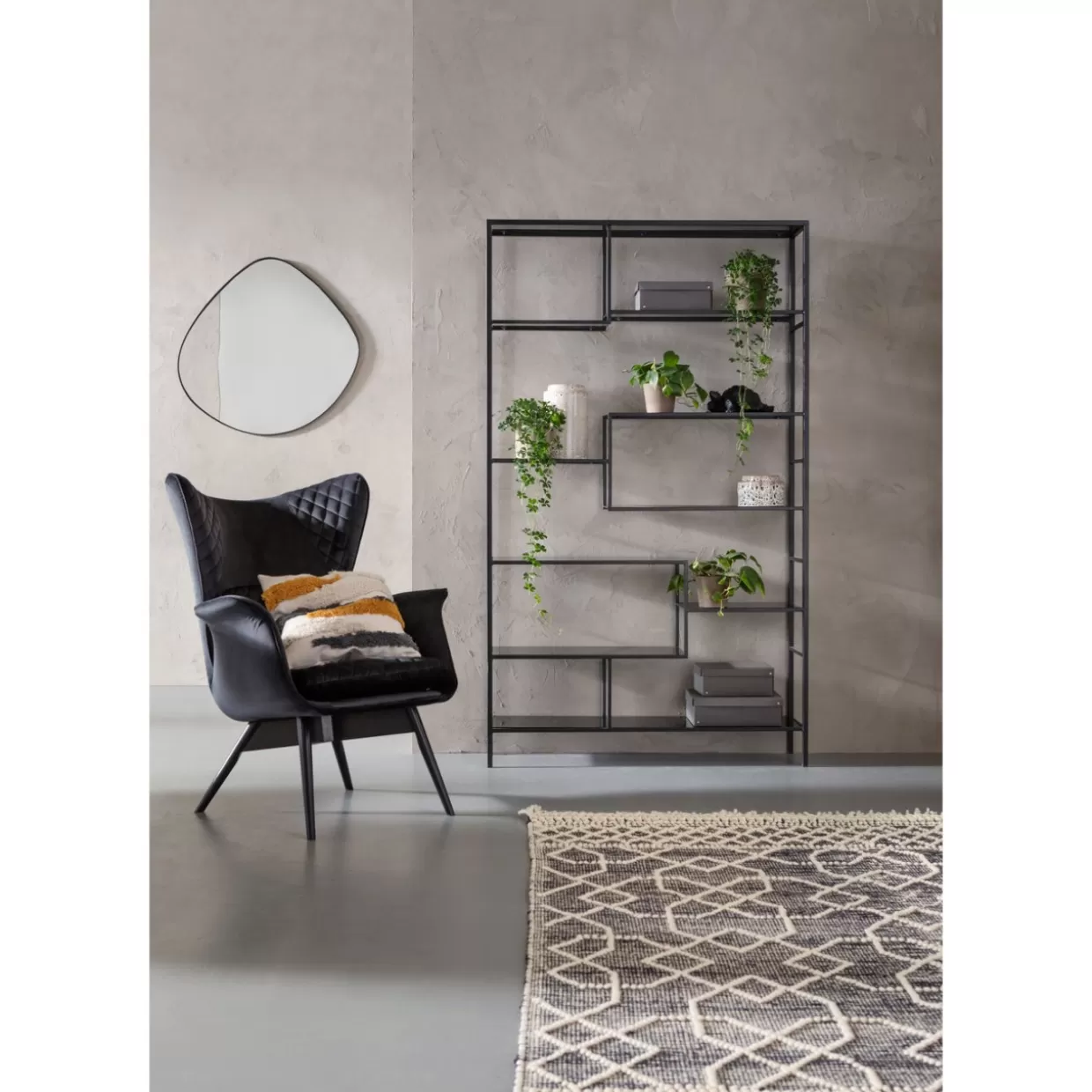 KARE Scaffale Loft Stilizzato | Design Contemporaneo in Nero 195x115 cm
