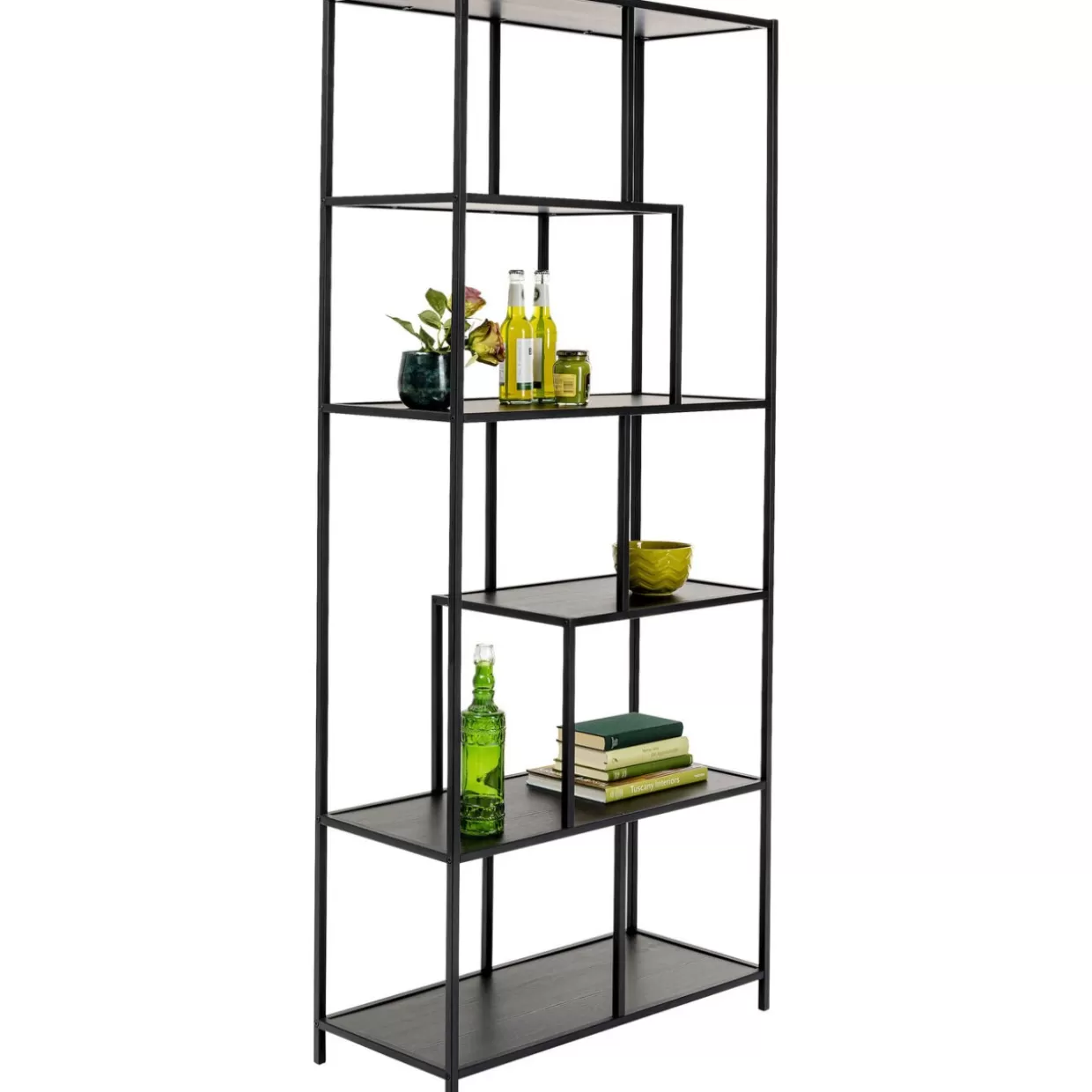 KARE Design Scaffalatura Modulare Loft Style - Libreria Industriale Nero Opaco, Misure 77x185 cm per Ambienti Industriali