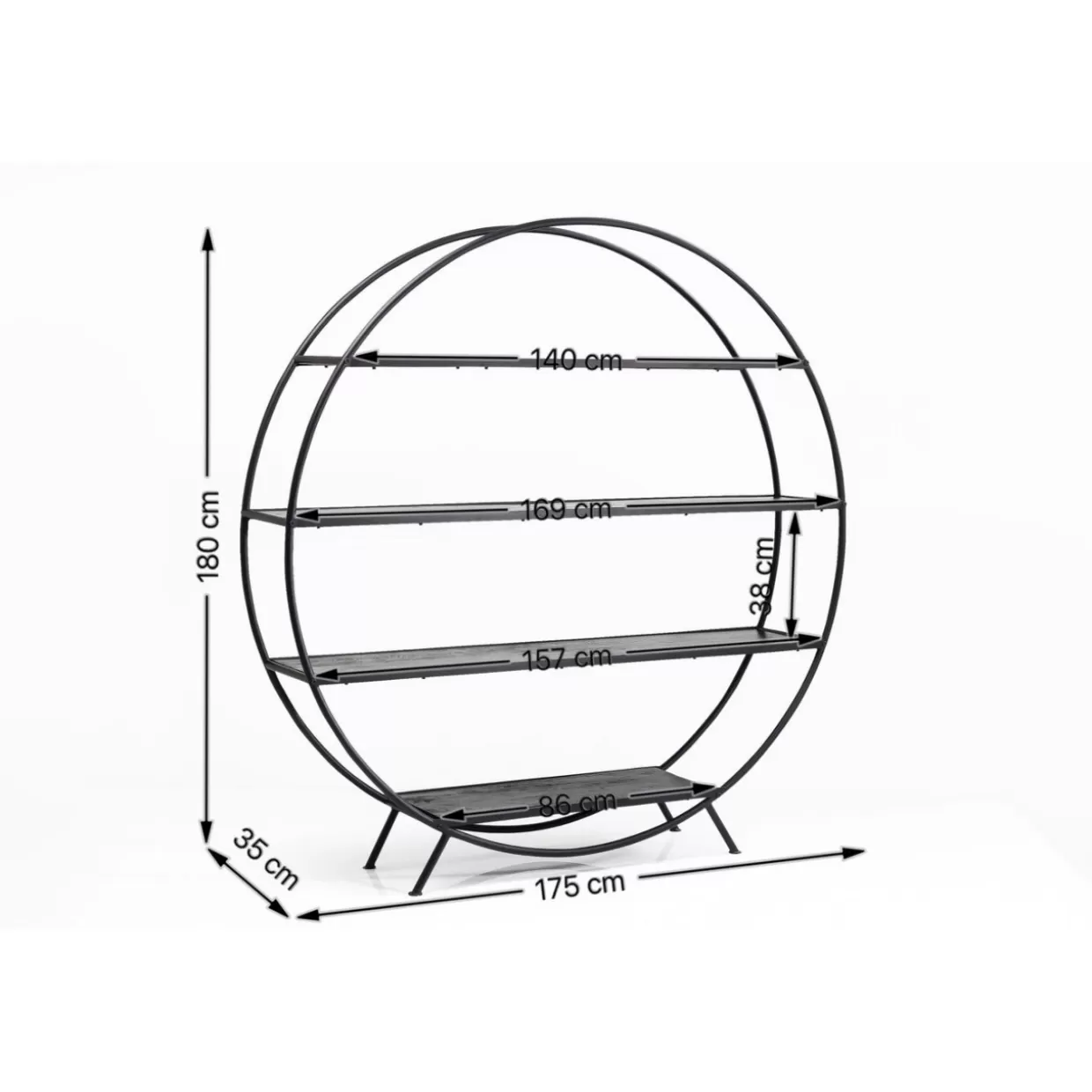 KARE Design Scaffale Rotondo Mason - Linea Regale per Arredamento Moderno