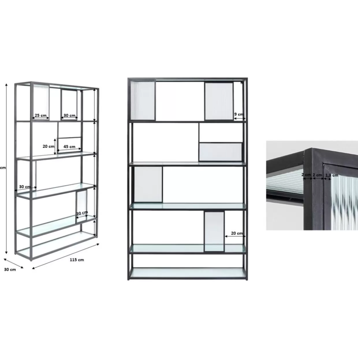 KARE Design - Libreria Modulabile Skyler con Stile Avanguardistico, 115x185 cm per Ambienti Contemporanei