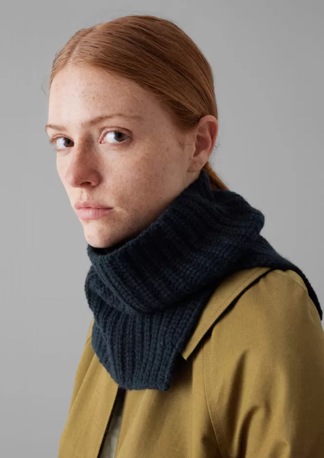 Sciarpa Cappuccio Invernale Donna in Lana Cashmere con Lavorazione a Coste - Accessorio Morbido per Freddo