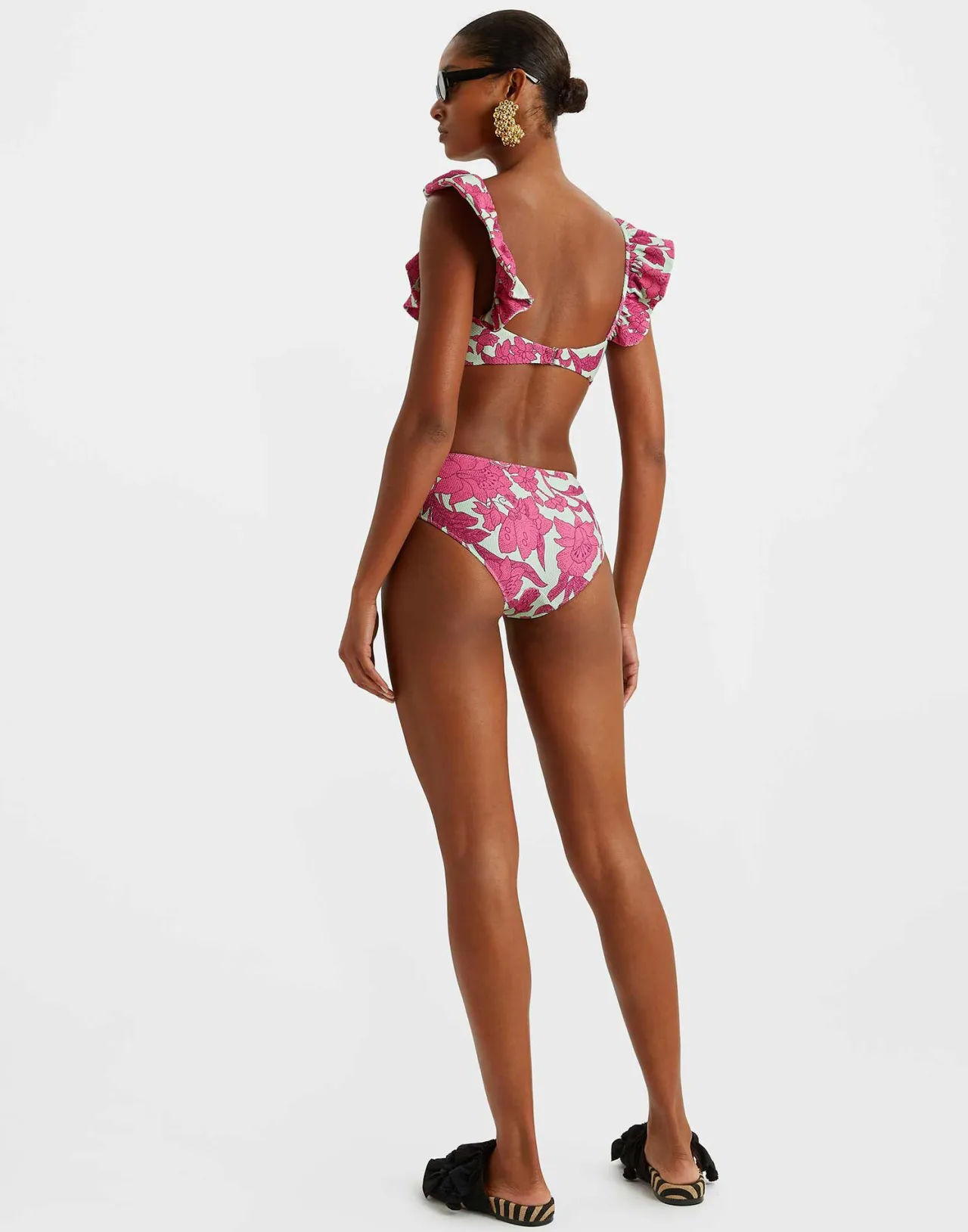 Reggiseno bikini a balze Viola Lilla - Design esclusivo La DoubleJ in tessuto Piqué elasticizzato