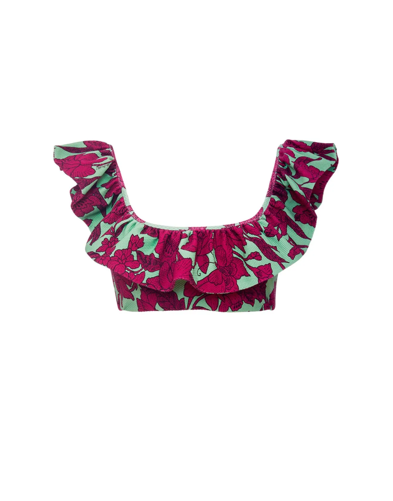 Reggiseno bikini a balze Viola Lilla - Design esclusivo La DoubleJ in tessuto Piqué elasticizzato