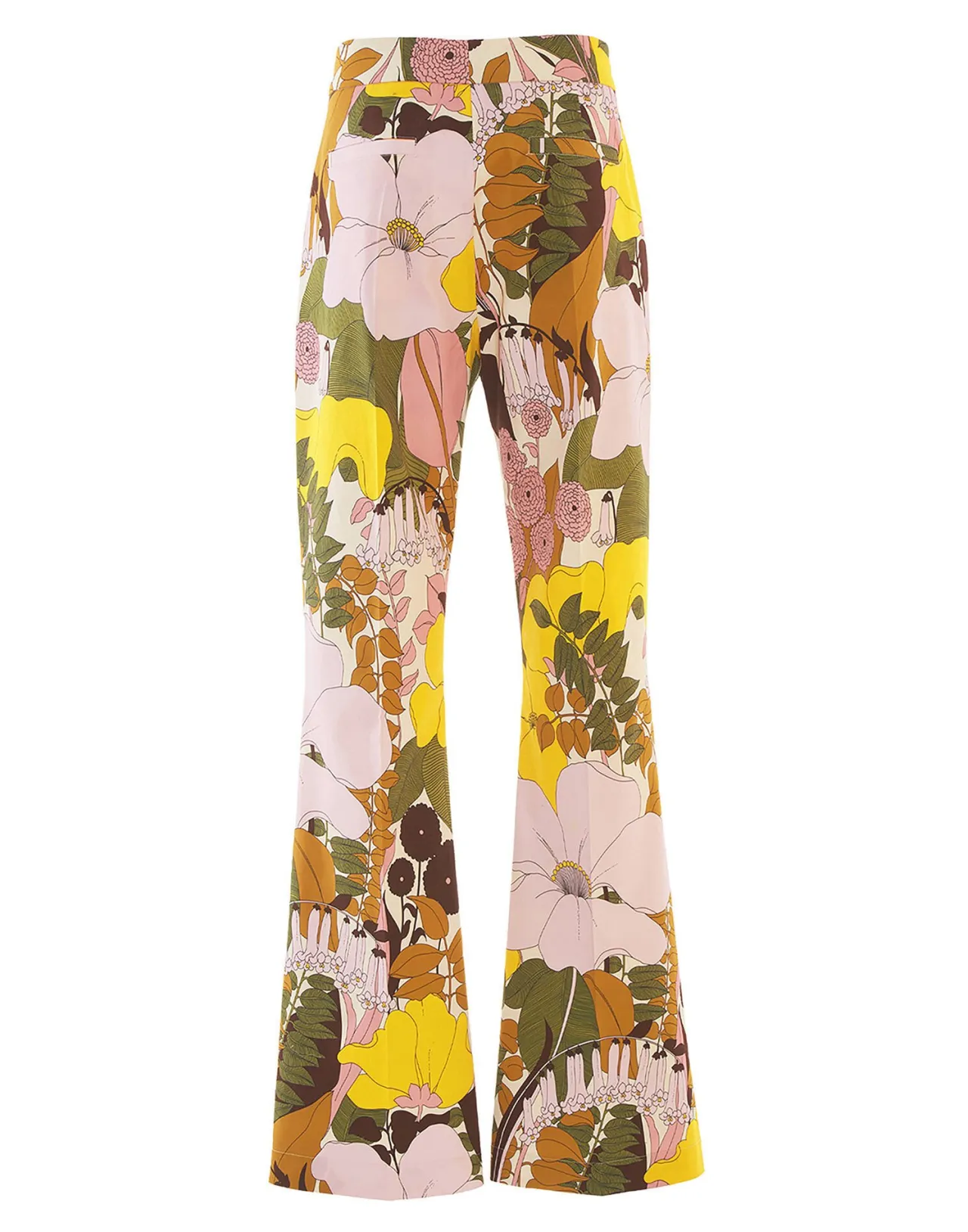Pantaloni Serali La DoubleJ - Fioritura Rosa in Cotone Spesso Elasticizzato, Offerta Imperdibile