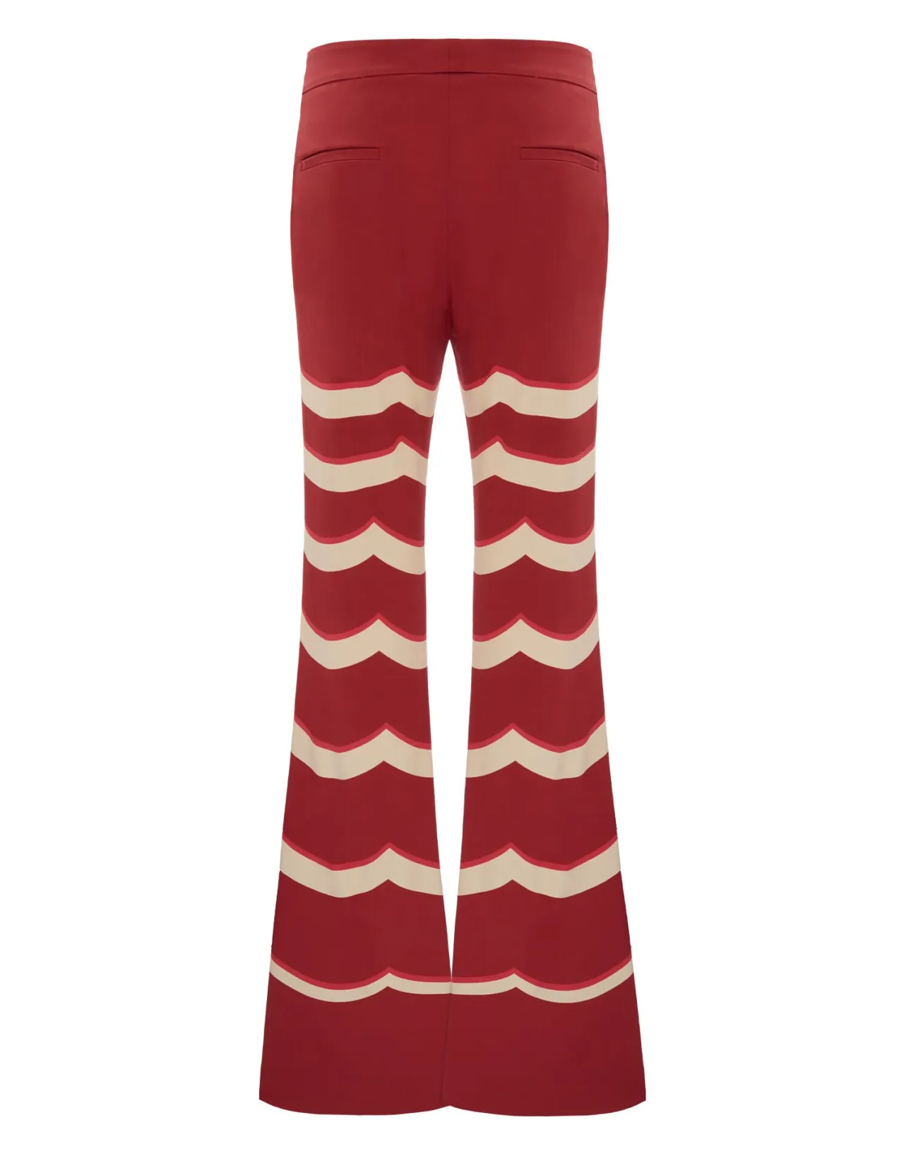 Pantaloni Eleganti La DoubleJ per il Sabato Sera - Rosso Placé in Raso Envers, Edizione Speciale