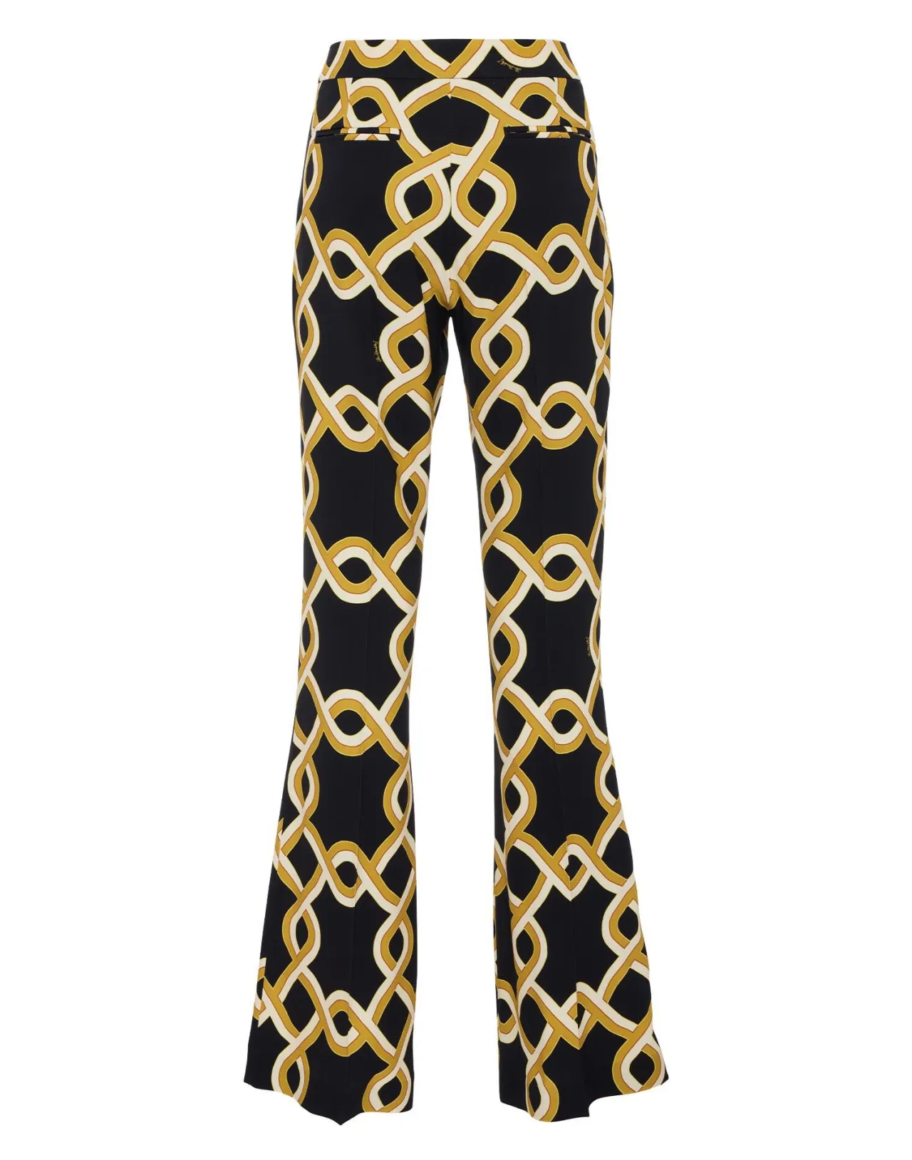Pantaloni Eleganti La DoubleJ per la Tua Serata Glamour - Nero Satinato con Rifiniture Sabbia