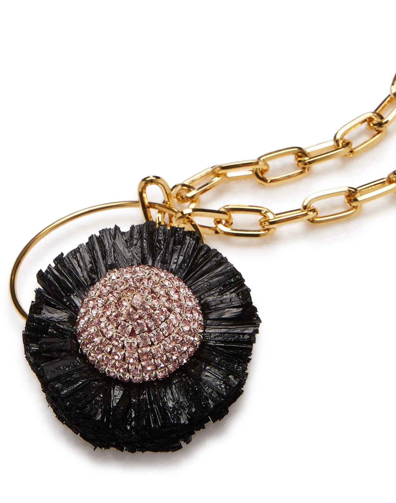 Gioiello Elegante La Double-J - Collana Saturno con Sfumature Rosa e Ocra in Ottone Dorato