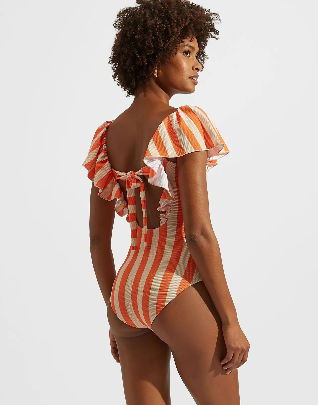 Costume da Bagno Scarlett con Motivo Riviera - Realizzato in Piquet Lycra Elasticizzato di DoubleJ