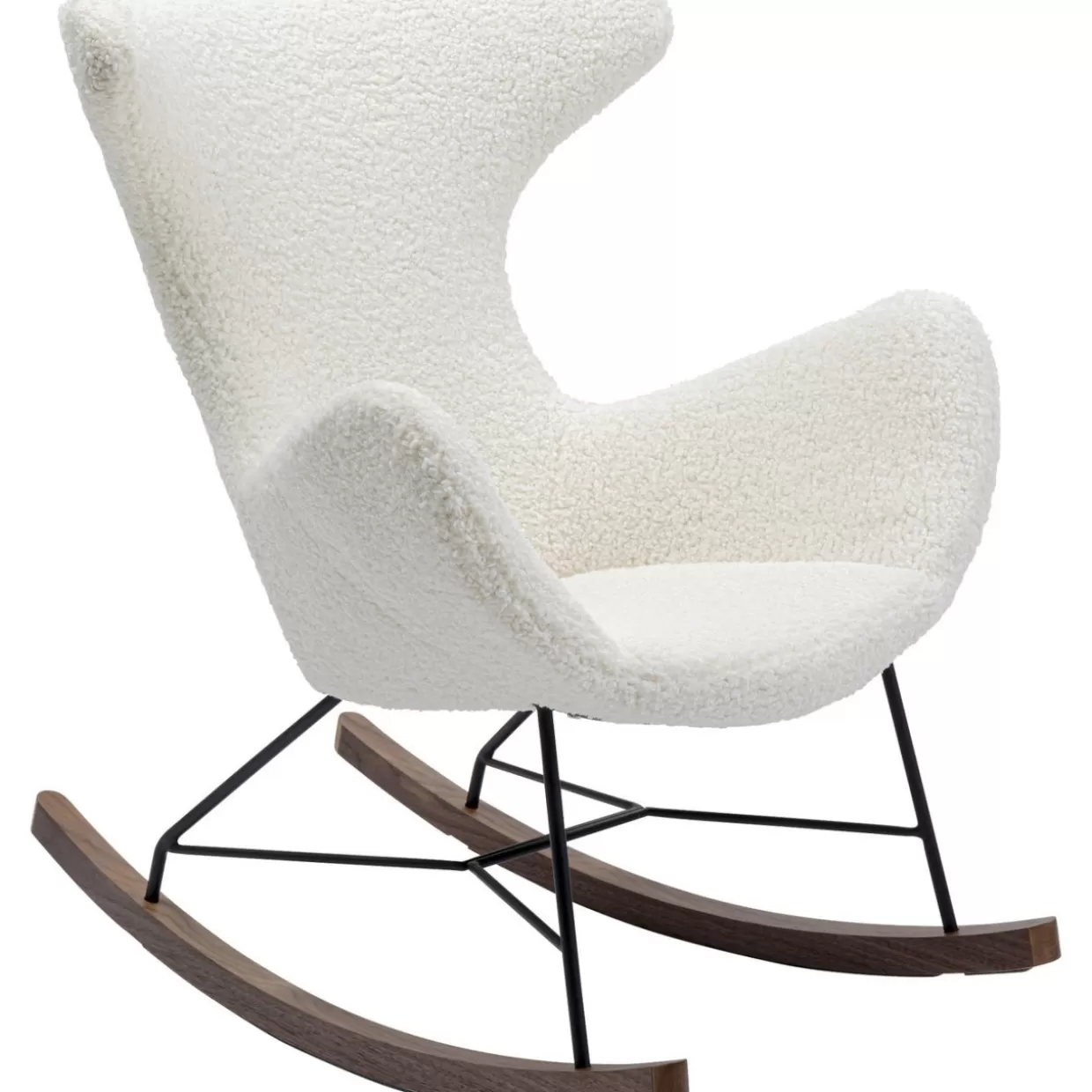 Poltrona Design KARE | Dondolo Balance in Lino Bianco - Eleganza Moderna e Conforto Naturale