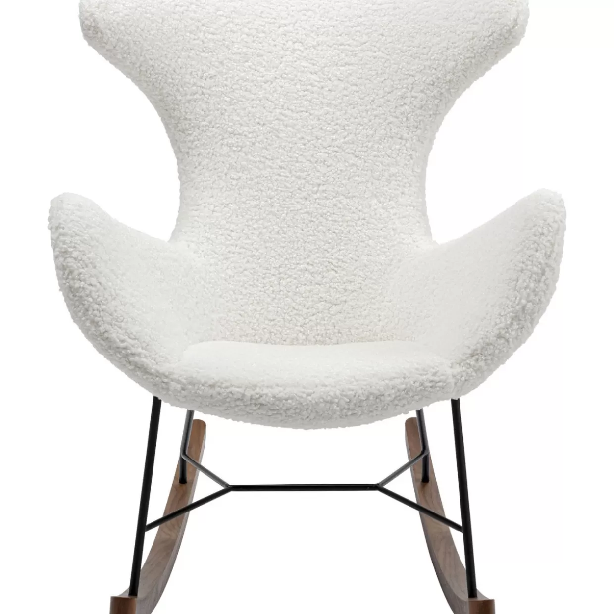 Poltrona Design KARE | Dondolo Balance in Lino Bianco - Eleganza Moderna e Conforto Naturale