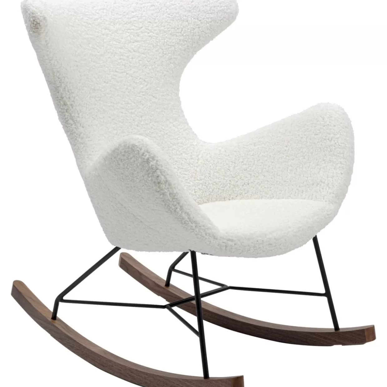 Poltrona Design KARE | Dondolo Balance in Lino Bianco - Eleganza Moderna e Conforto Naturale