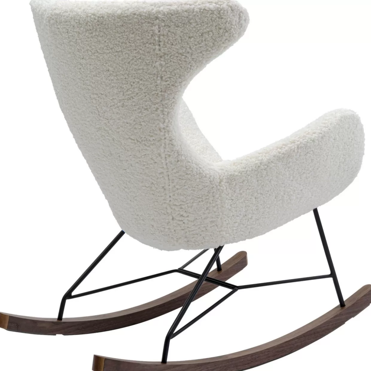 Poltrona Design KARE | Dondolo Balance in Lino Bianco - Eleganza Moderna e Conforto Naturale