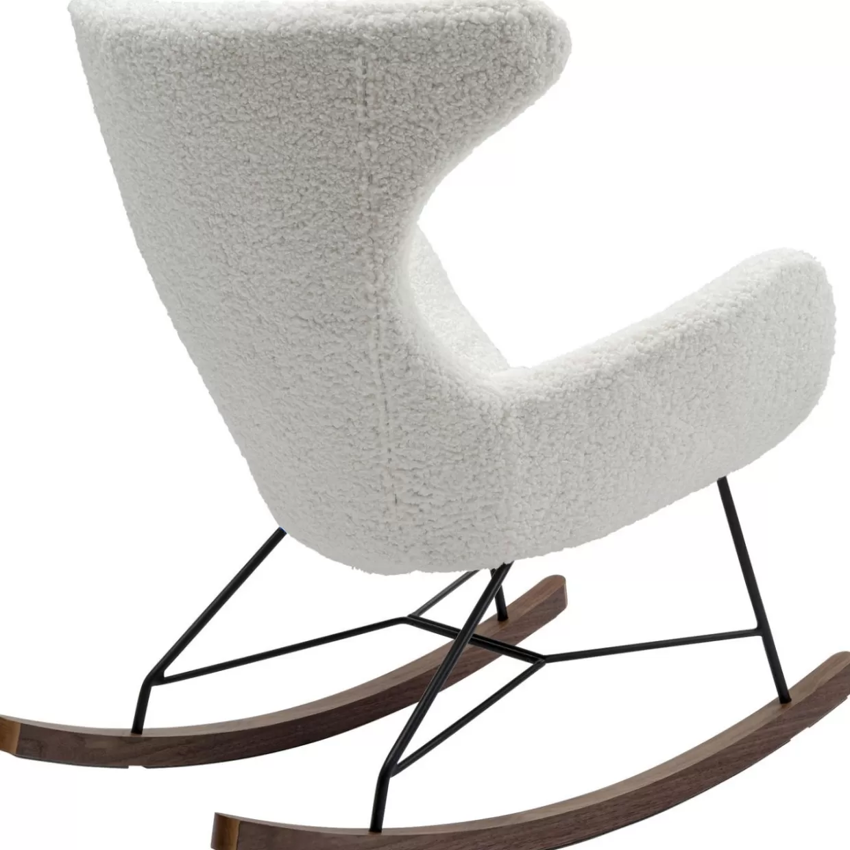 Poltrona Design KARE | Dondolo Balance in Lino Bianco - Eleganza Moderna e Conforto Naturale