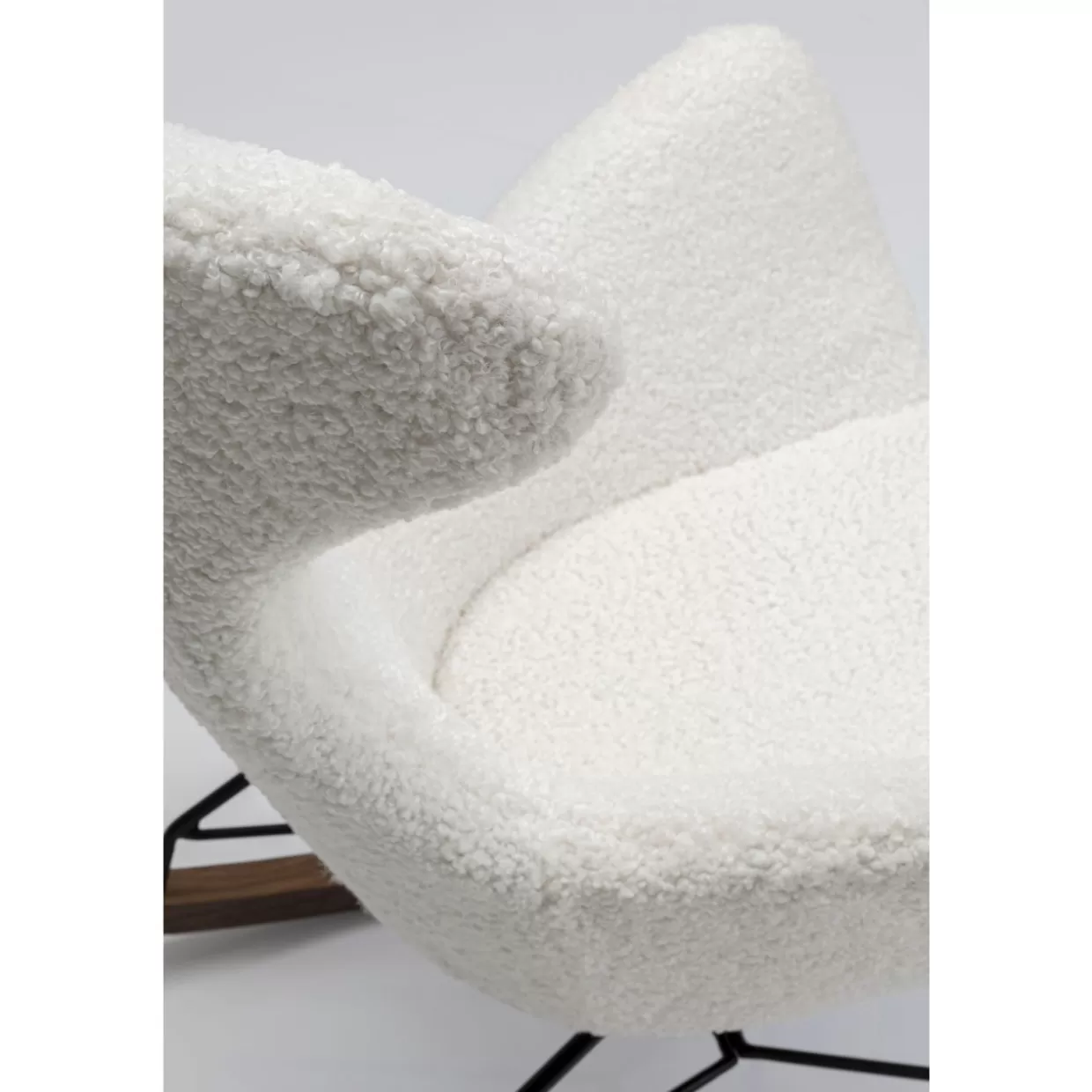 Poltrona Design KARE | Dondolo Balance in Lino Bianco - Eleganza Moderna e Conforto Naturale