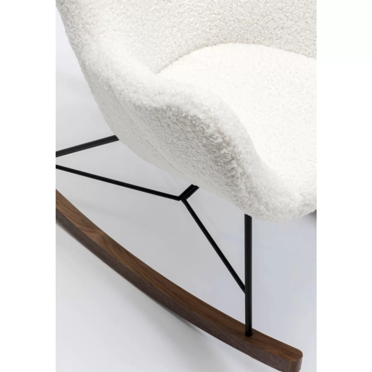 Poltrona Design KARE | Dondolo Balance in Lino Bianco - Eleganza Moderna e Conforto Naturale