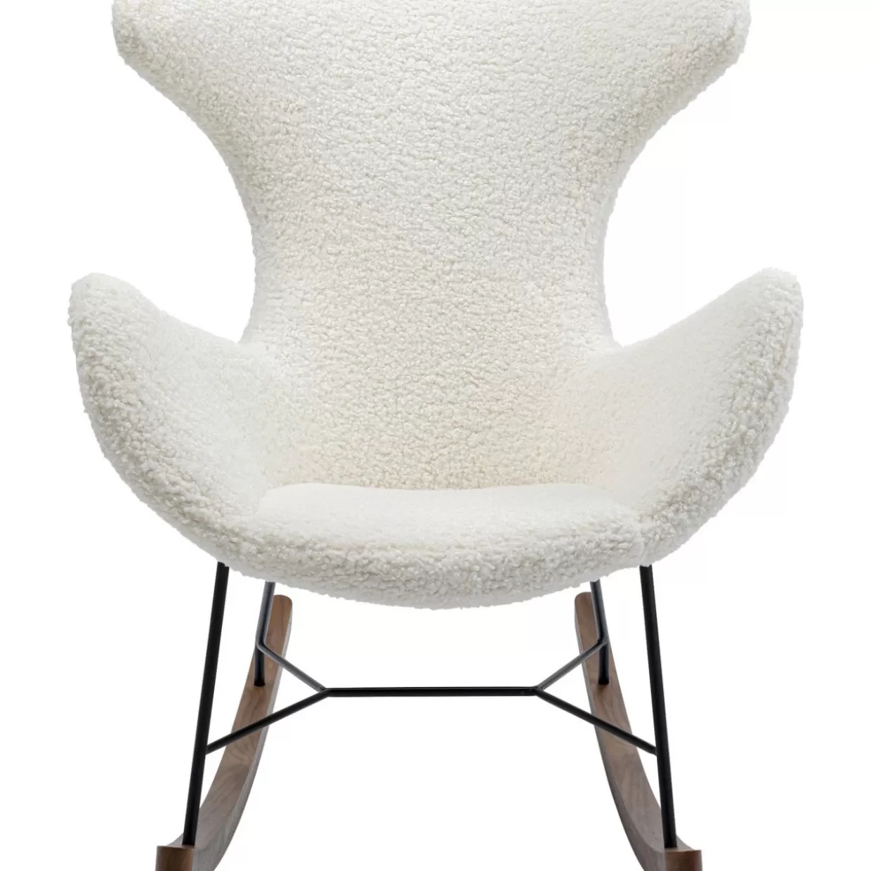 Poltrona Design KARE | Dondolo Balance in Lino Bianco - Eleganza Moderna e Conforto Naturale