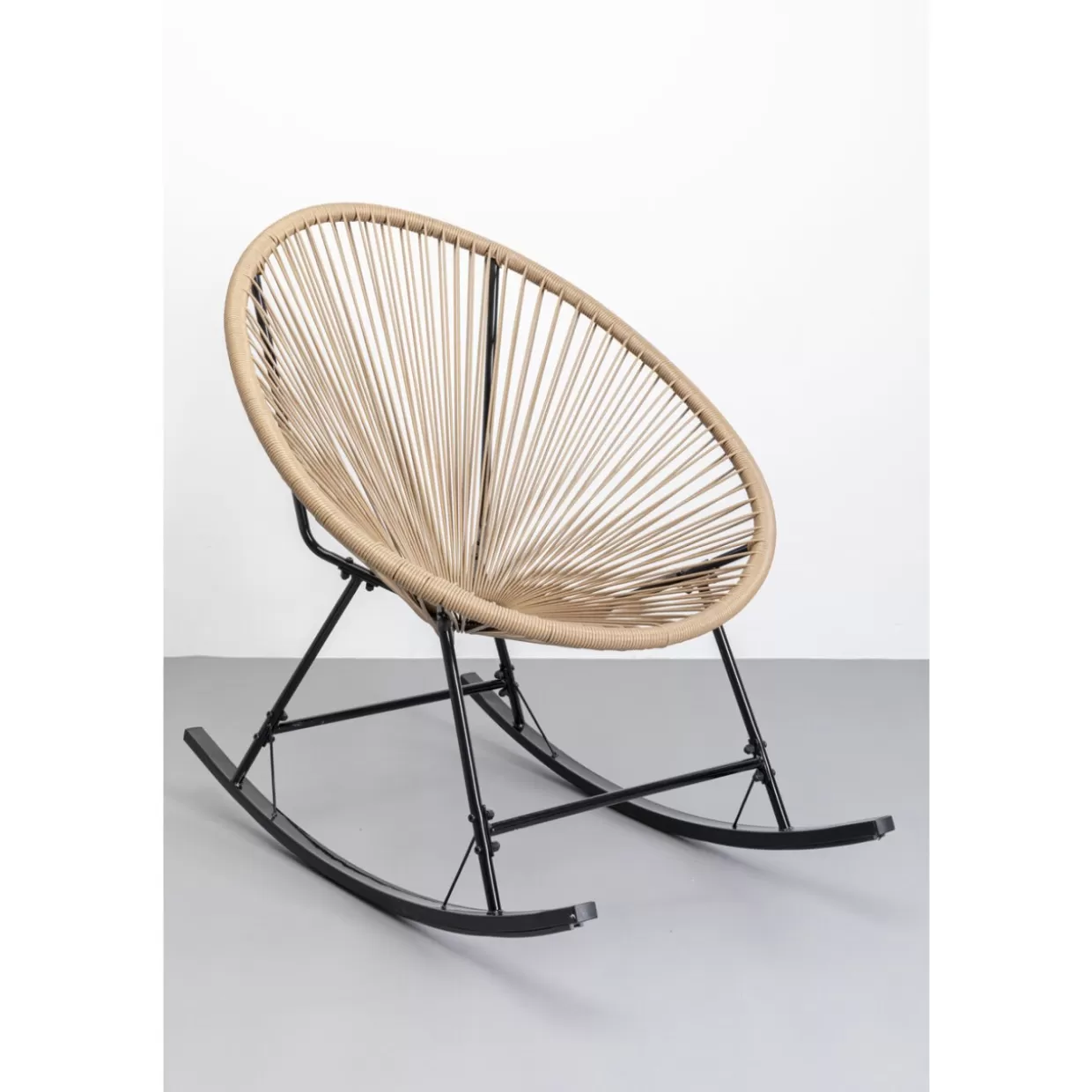 KARE Design - Sedia a Dondolo Acapulco in Fibra Naturale, Ideale per Relax in Giardino o Terrazza