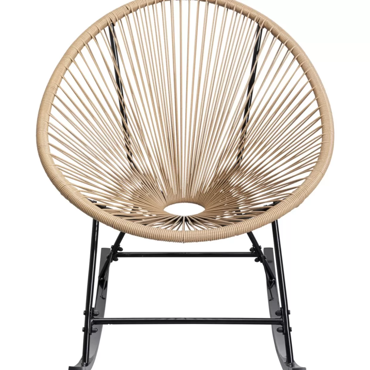 KARE Design - Sedia a Dondolo Acapulco in Fibra Naturale, Ideale per Relax in Giardino o Terrazza