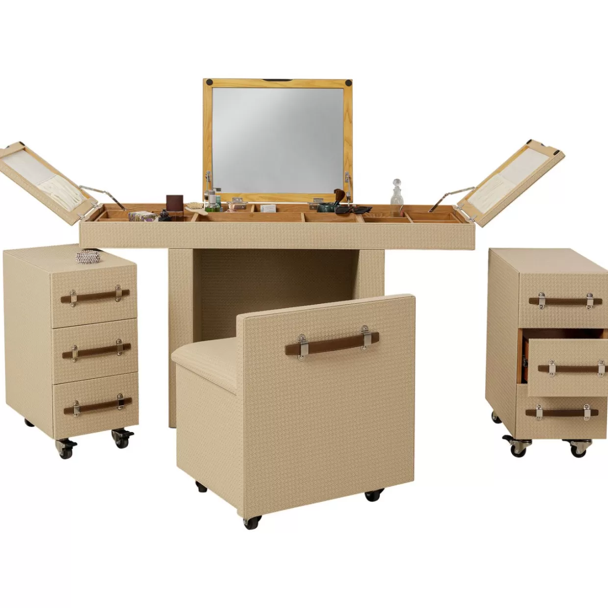 KARE Design - Set Tavolo Trucco Elegante con Ispirazione Veneziana | Combinazione Funzionale e Design Moderno