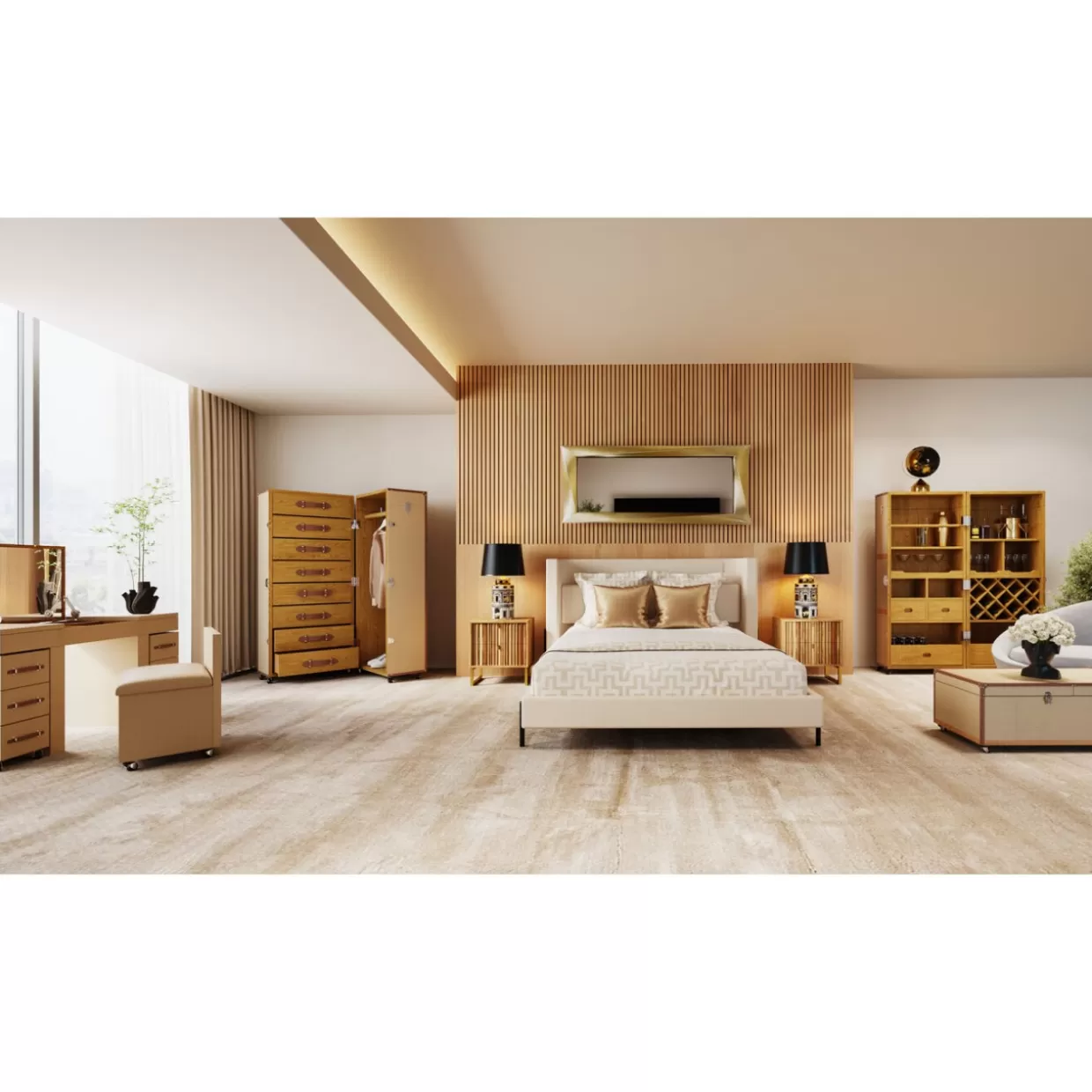 KARE Design - Set Tavolo Trucco Elegante con Ispirazione Veneziana | Combinazione Funzionale e Design Moderno