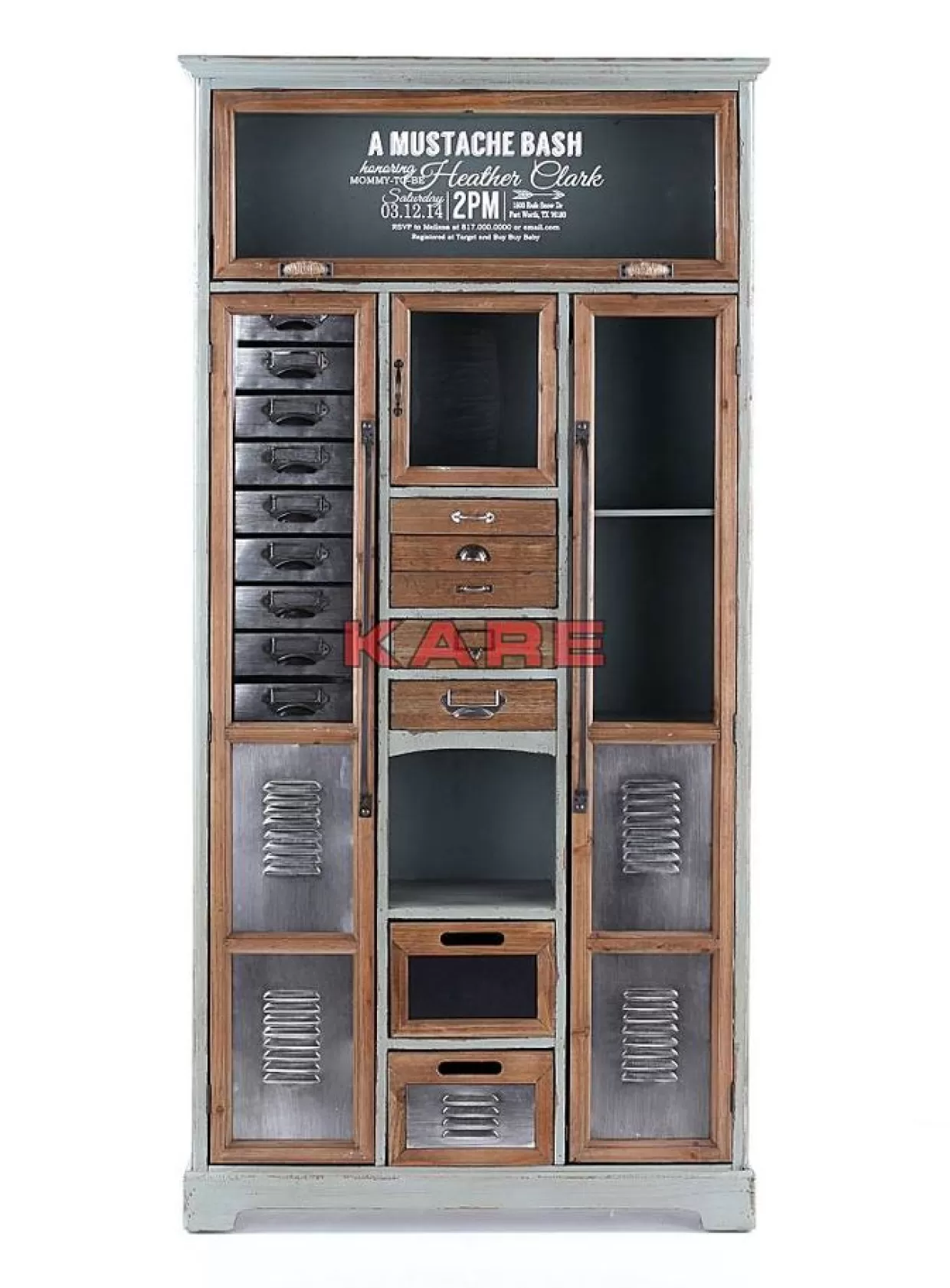 KARE Design Armadio Espositivo con Stile Vintage - Soluzione Arredamento per Saloni Barbiere Professionale