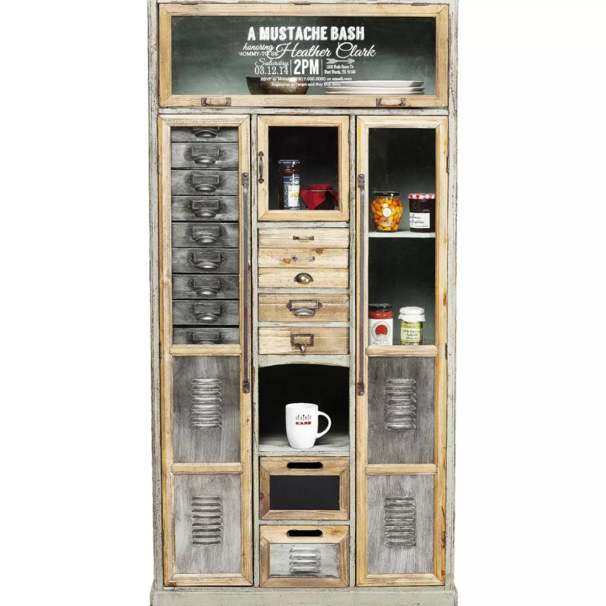 KARE Design Armadio Espositivo con Stile Vintage - Soluzione Arredamento per Saloni Barbiere Professionale