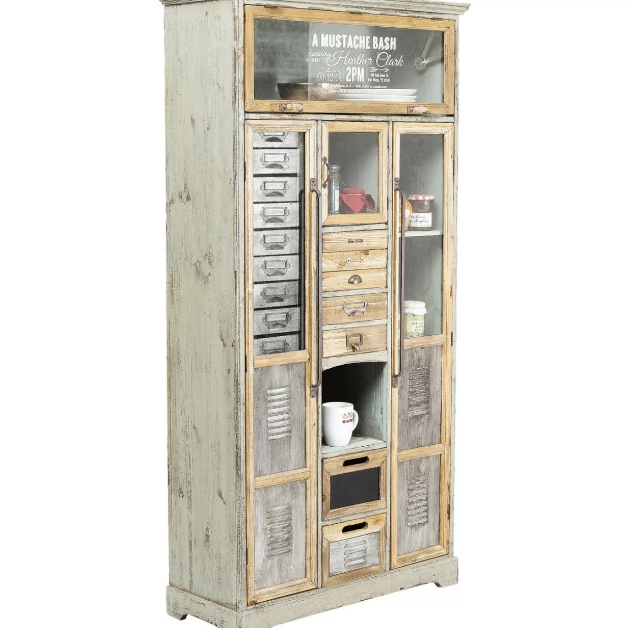 KARE Design Armadio Espositivo con Stile Vintage - Soluzione Arredamento per Saloni Barbiere Professionale