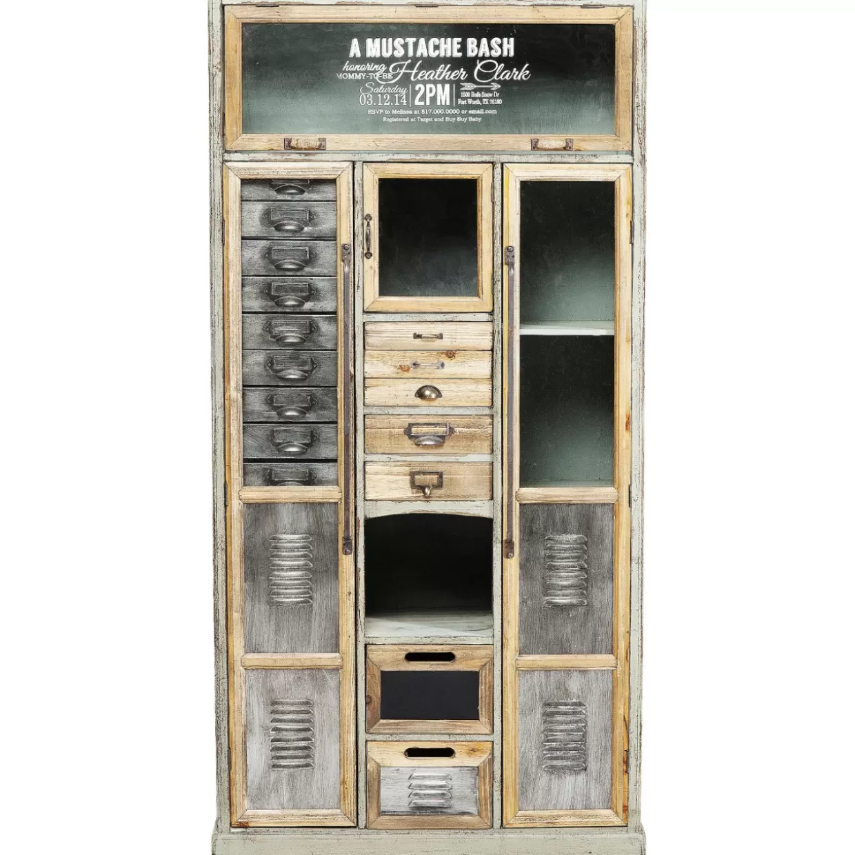 KARE Design Armadio Espositivo con Stile Vintage - Soluzione Arredamento per Saloni Barbiere Professionale