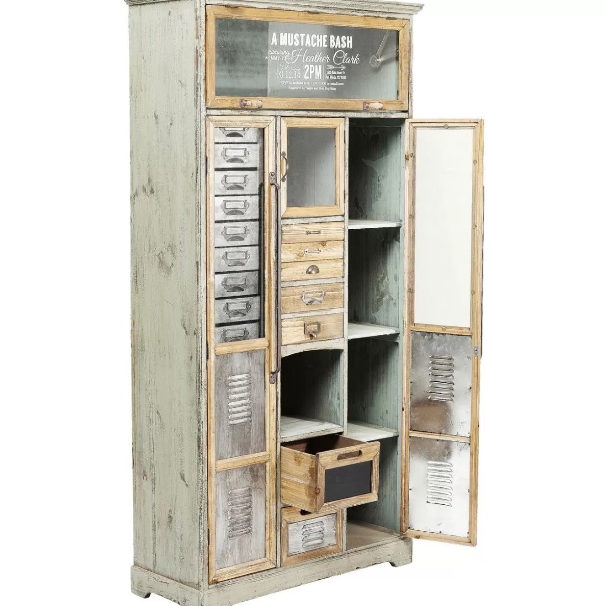 KARE Design Armadio Espositivo con Stile Vintage - Soluzione Arredamento per Saloni Barbiere Professionale