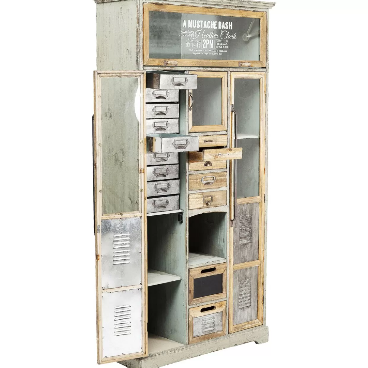 KARE Design Armadio Espositivo con Stile Vintage - Soluzione Arredamento per Saloni Barbiere Professionale