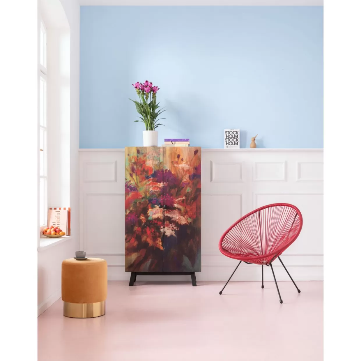 KARE Design - Armadio Floreale Regale con Intarsi Botanici e Design Esclusivo per Arredamento Moderno