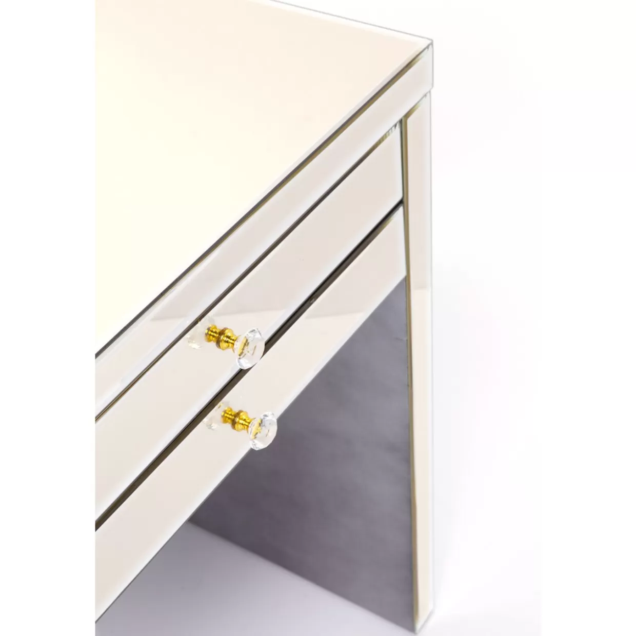 KARE Design - Scrivania Elegante con Rifiniture Champagne, Design Esclusivo 140x60 cm per Ufficio Moderno