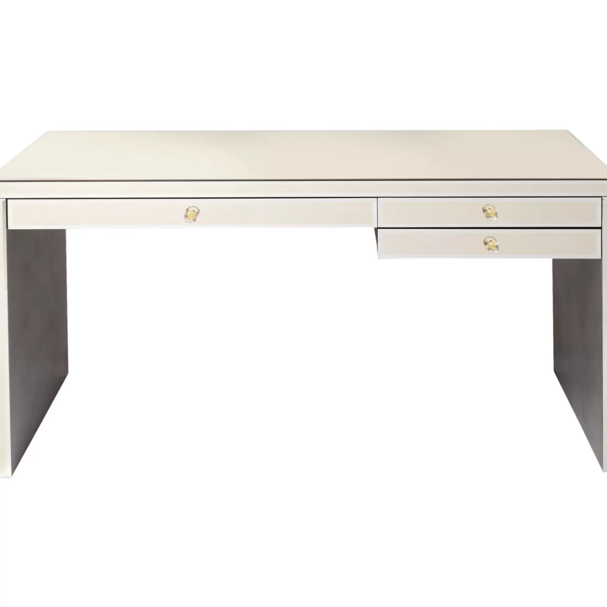 KARE Design - Scrivania Elegante con Rifiniture Champagne, Design Esclusivo 140x60 cm per Ufficio Moderno