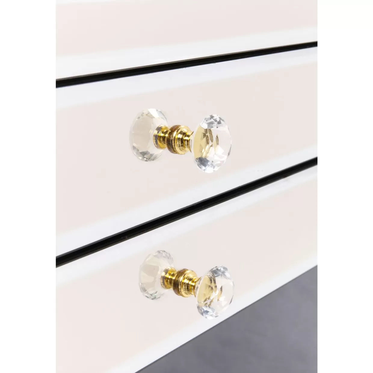 KARE Design - Scrivania Elegante con Rifiniture Champagne, Design Esclusivo 140x60 cm per Ufficio Moderno