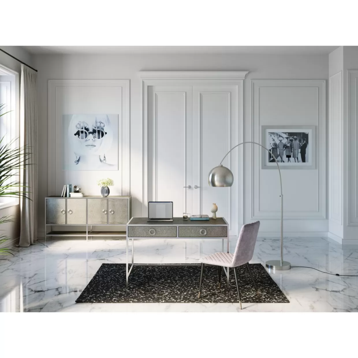Scrivania moderna Moonscape 120x60 cm - Design avveniristico KARE per ufficio creativo