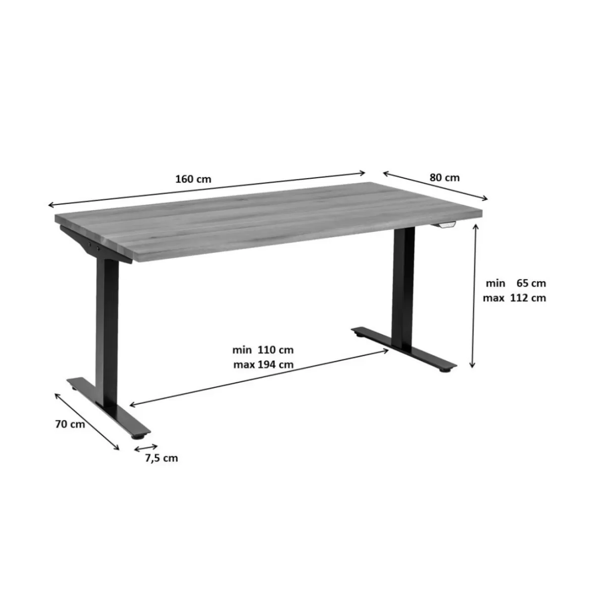 KARE Design - Scrivania Ergonomica Office Harmony in Tonalità Scura, 160x80 cm - Design Contemporaneo per Spazi Lavorativi Funzionali