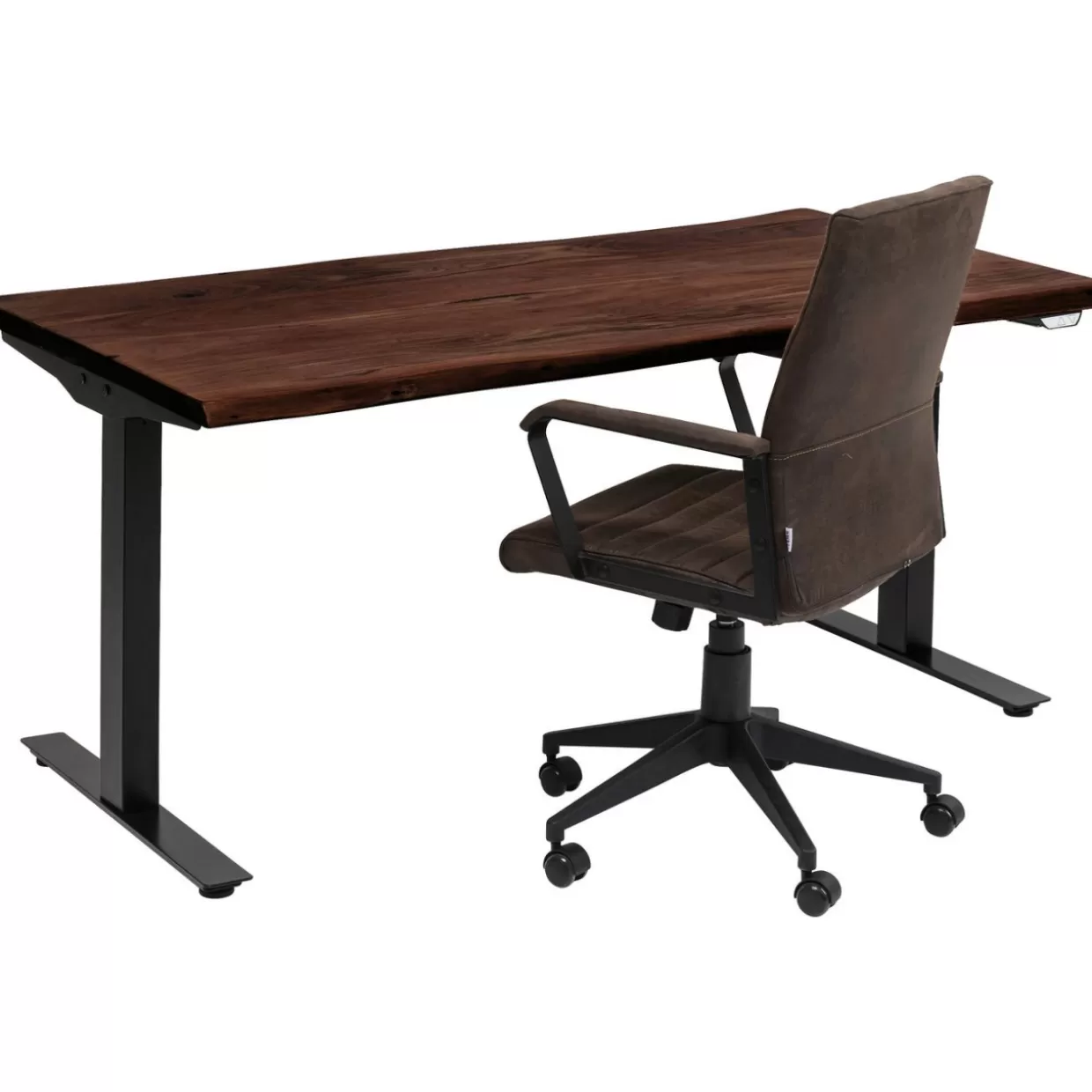 KARE Design - Scrivania Ergonomica Office Harmony in Tonalità Scura, 160x80 cm - Design Contemporaneo per Spazi Lavorativi Funzionali