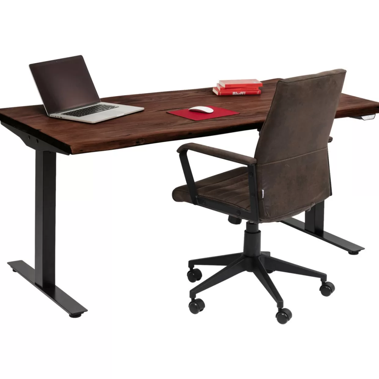 KARE Design - Scrivania Ergonomica Office Harmony in Tonalità Scura, 160x80 cm - Design Contemporaneo per Spazi Lavorativi Funzionali