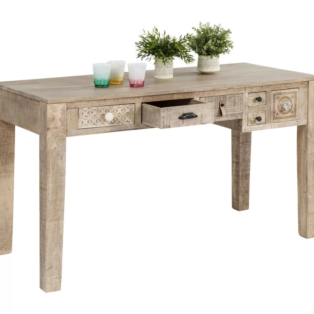 Scrivania moderna Puro Design KARE - 135x60 cm con 6 supporti regolabili, perfetta per uffici e spazi compatti
