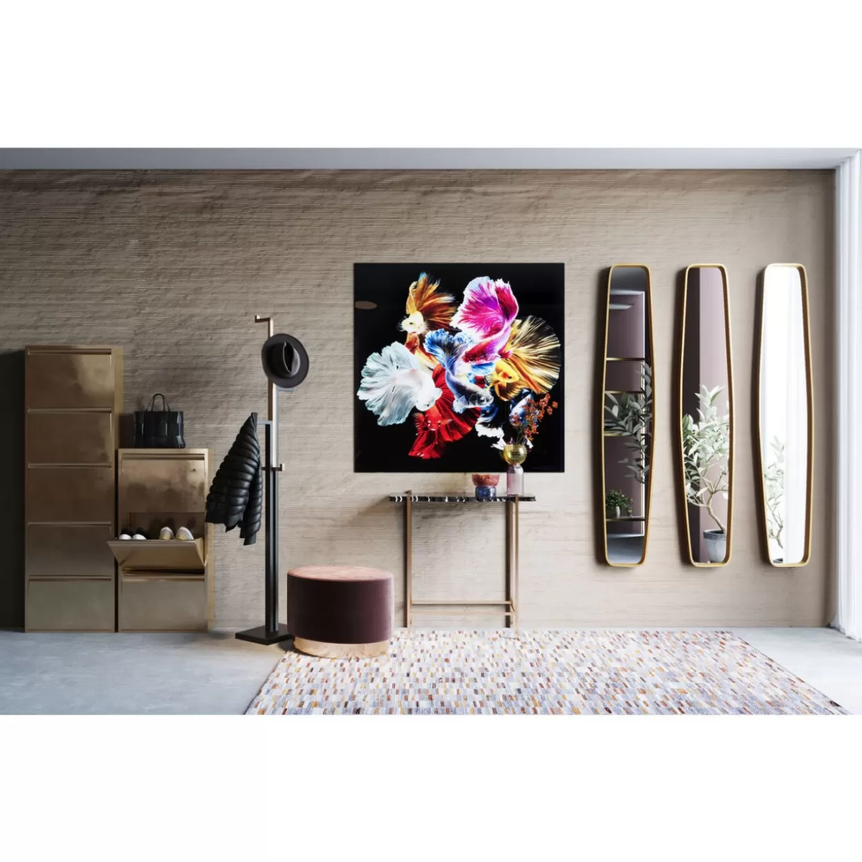 Scarpiere Caruso in Bronzo - Set Elegante da 3 Pezzi con Design Moderno KARE per la Casa