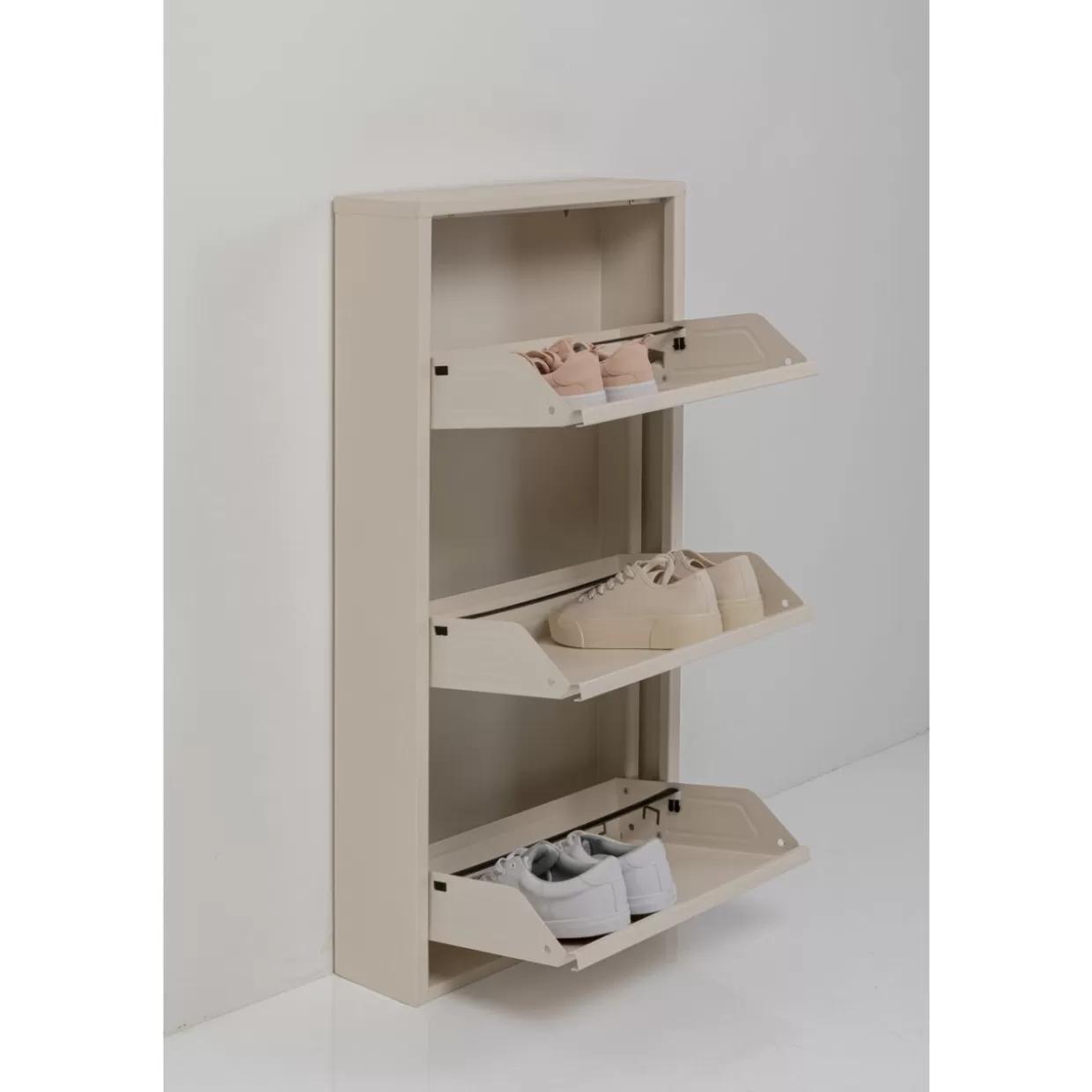 Scarpiera Elegante Caruso a 3 Livelli in Crema - Soluzione Compatta KARE Design per Organizzazione Scarpe