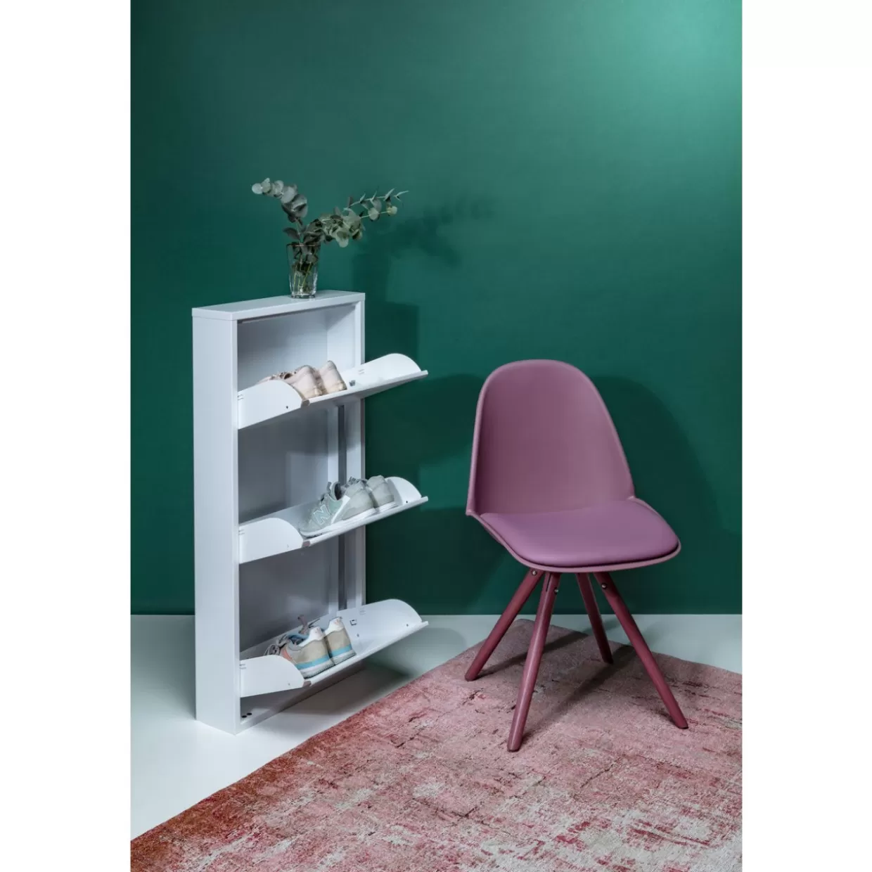Scarpiera Caruso in Bianco - Set da 3 Ripiani Moderno per Ingresso, Design Funzionale KARE