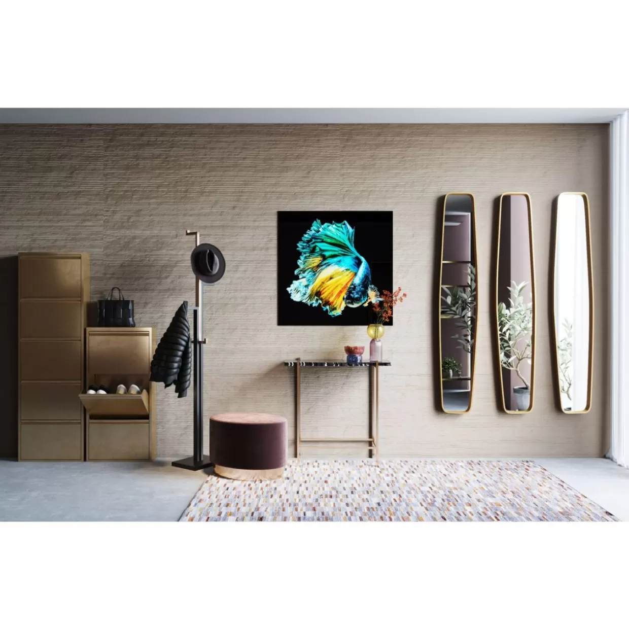 Scarpiere Caruso 5 Posti in Bronzo Antico - Complemento d'Arredo Elegante KARE Design