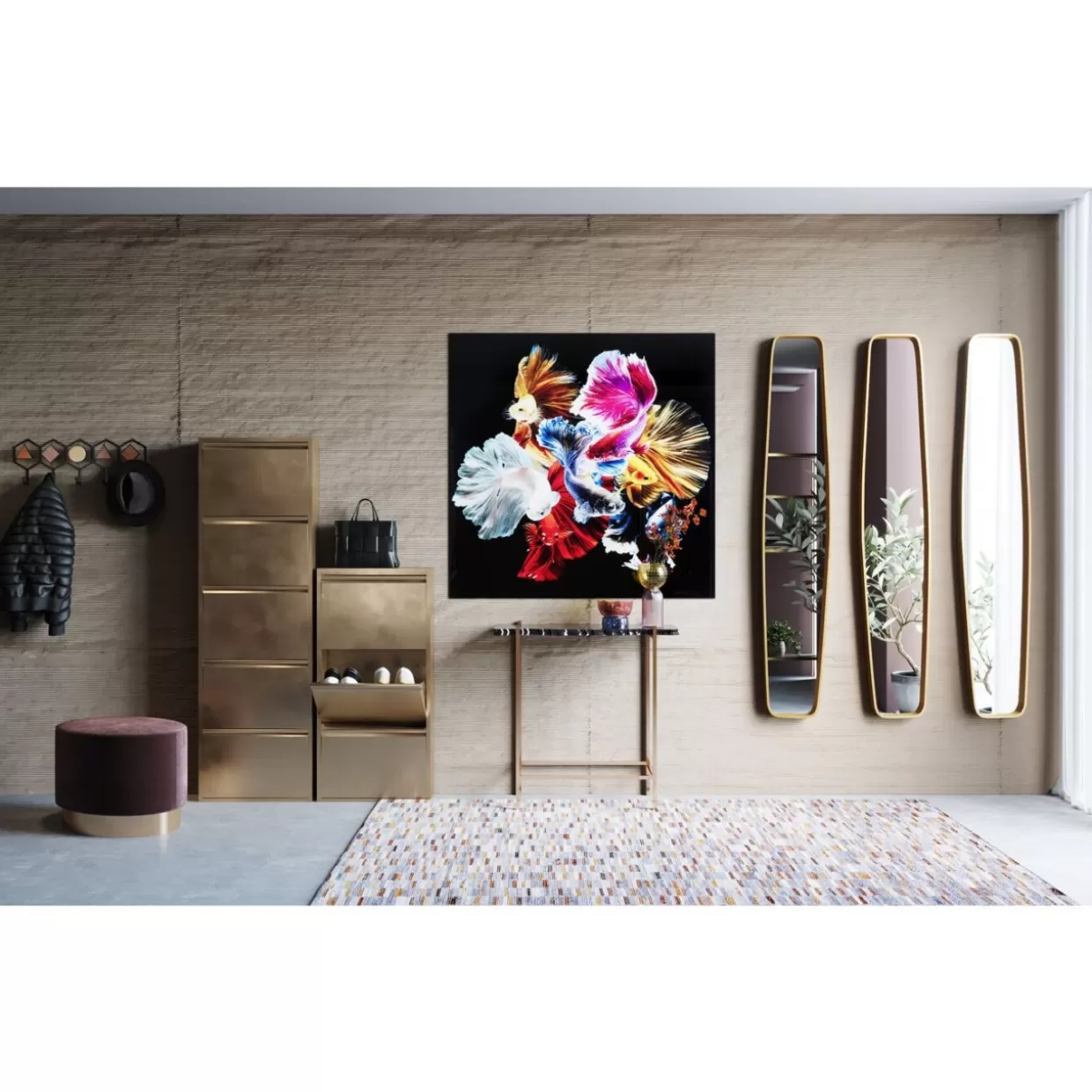 Scarpiere Caruso 5 Posti in Bronzo Antico - Complemento d'Arredo Elegante KARE Design