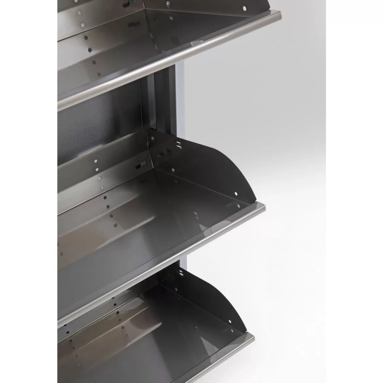 Portascarpe Caruso Moderno ed Elegante - 5 Ripiani in Design Intrecciato Argento Lucido, KARE Arredamento per Piccoli Spazi e Accessori Funzionali