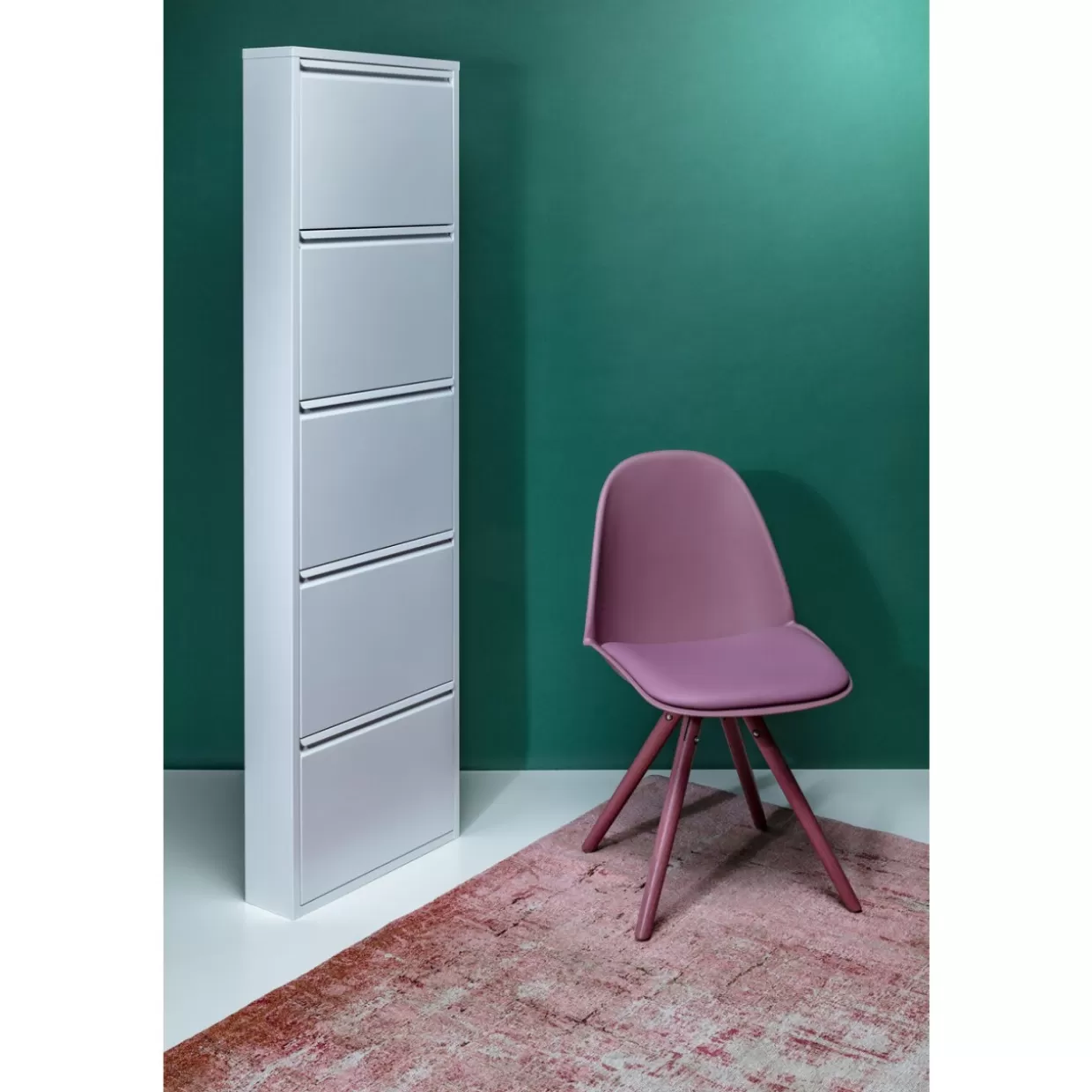 Caruso 5 Cassetti per Scarpe - Originale Complemento d'Arredo di KARE Design | Organizzatore Modulare in Stile Contemporaneo (Disponibile in Bianco Lucido)