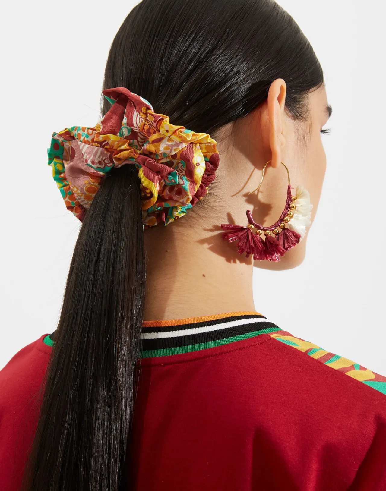 La DoubleJ Fascia Capelli Elegante con Stampa Festiva - Tessuto Twill Esclusivo in Promozione
