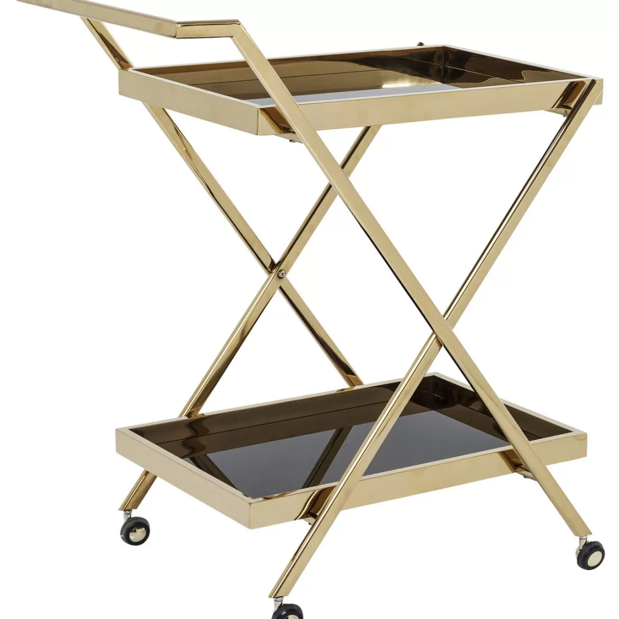 KARE Design - Tavoli Decorativi con Carrello Portavivande in Stile Casinò, Finitura Oro Opulento per Ambienti di Lusso