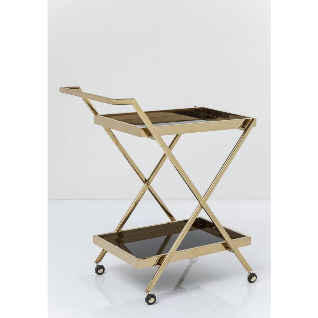 KARE Design - Tavoli Decorativi con Carrello Portavivande in Stile Casinò, Finitura Oro Opulento per Ambienti di Lusso
