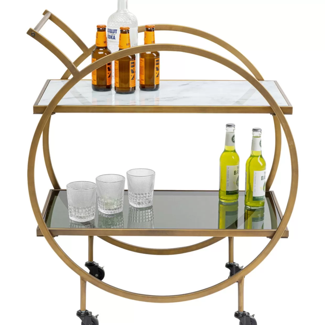 Carrelli portavivande e tavoli industriali KARE Design - Finiture in ottone per ambienti loft ricercati